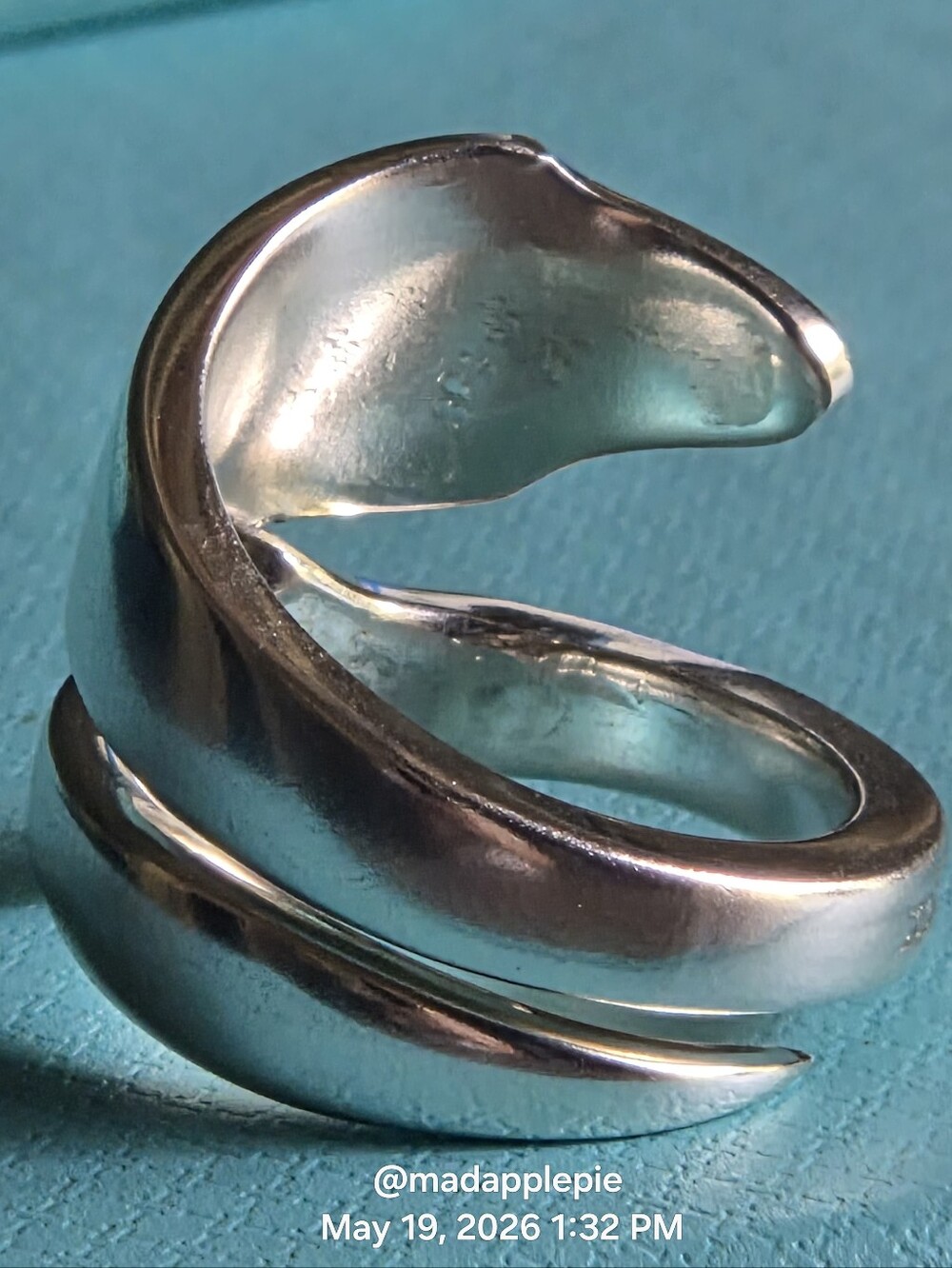 1912 Tiffany & Co. Clinton Nut Pick Spoon Ring Sterling Designer Luxury #88